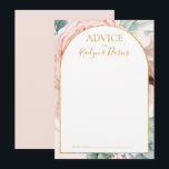 Elegant  Blommigt Garden | Pastel Bröllop Rådkort<br><div class="desc">Den här eleganten blommigten | Rådgivningskort för pastel bröllop är perfekt för boho, rosa vår botaniska bröllop. Utformningen har en guld-folie ram åtföljd av en enkel vattenfärgad persikochampagne ro, minimalistisk grönt eucalyptus greenery, och en modern unik neutralt, korallvallmosblomma. Utformningen är lyx, perfekt för ett klassiskt, klassligt, känsligt chic sommar, fall...</div>