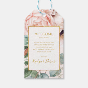 Elegant Blommigt Garden Pastel Bröllop Välkommen Presentetikett