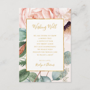 Elegant Blommigt Garden Pastel Bröllop Wishing-bru Tilläggskort