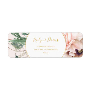 Elegant  Blommigt Garden Pastel-Returadress Returadress Etikett