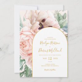 Elegant Blommigt Garden | Pastellkrita i Bröllop Inbjudningar