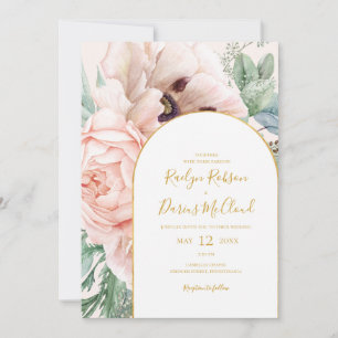 Elegant Blommigt Garden Pastellkrita i Bröllop Inbjudningar