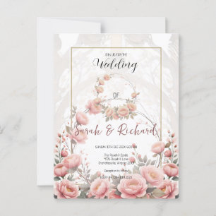 Elegant  Blommigt Garden Romantic Bröllop Vykort