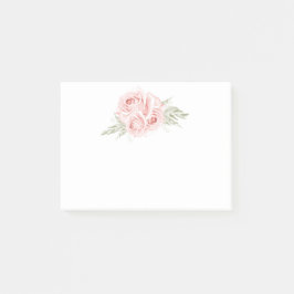 Elegant Blommigt Garden Rosa ros Post-it Note