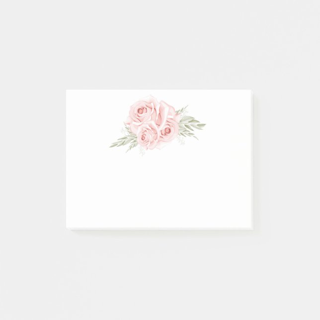 Elegant  Blommigt Garden Rosa ros Post-it Note Block (Framsida)