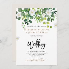 Elegant Blommigt Garden Vår sommartid Bröllop Inbjudningar