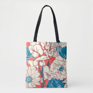 Elegant Blommigt Garden: Vintage Sömlös design Tygkasse