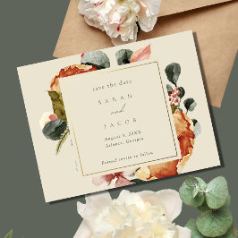 Elegant Blommigt Garden Wedding Wedding Spara Datumet
