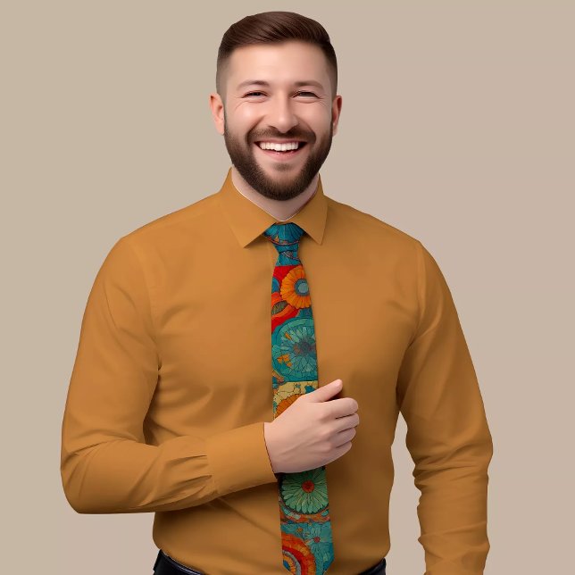 Elegant Blommigt Geometric Mönster Tie Slips (Skapare uppladdad)
