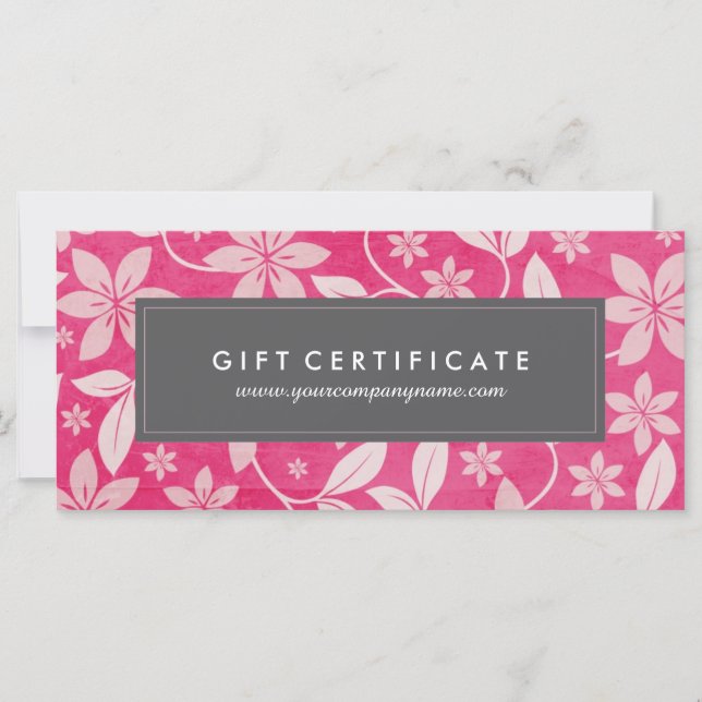 Elegant Blommigt Gift-certifikat (Framsida)