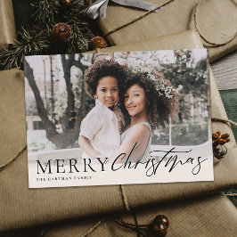 Elegant Blommigt God jul Black Ivory Photo Julkort