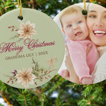 Elegant Blommigt God jul Grandma 
