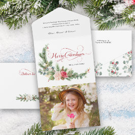 Elegant Blommigt God jul Kalligrafi