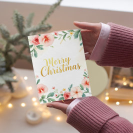 Elegant Blommigt God jul Kort