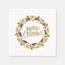 Elegant Blommigt God jul | Napkin Pappersservett