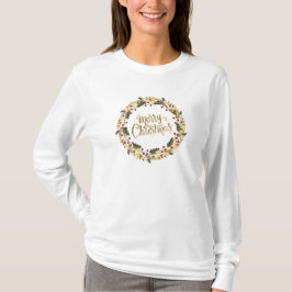 Elegant Blommigt God jul | Sleeve Shirt T Shirt