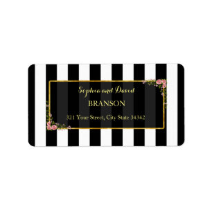 Elegant Blommigt Gold Foil Bröllop Anpassningsbar Adressetikett