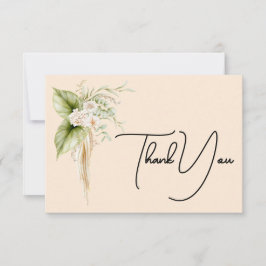 Elegant Blommigt Gräns Papper etikett Namn bricka Tack Kort