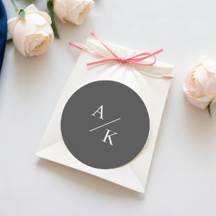 Elegant Blommigt grått Runt Klistermärke
