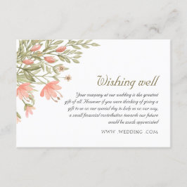 Elegant Blommigt Greenery Bröllop Wishing well Tilläggskort