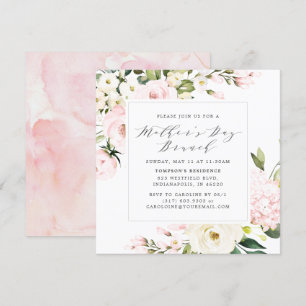 Elegant  Blommigt Greenery Mors dag Brunch Inbjudningar