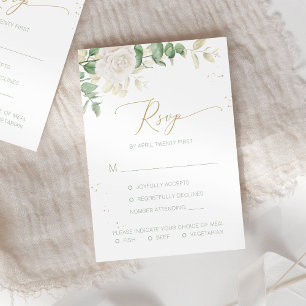 Elegant Blommigt Grey Meal Options Bröllop OSA Kort