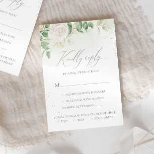 Elegant Blommigt Grey Meal Options Bröllop OSA Kort