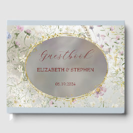 Elegant Blommigt Guestbook Bröllop hösten Gästböcker