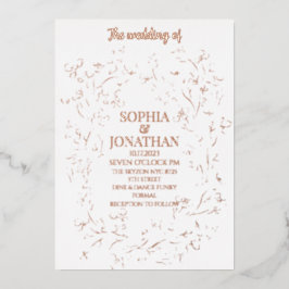 Elegant blommigt guld foil bröllop