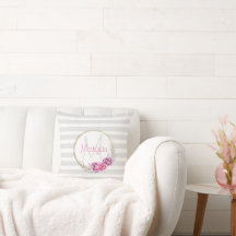 Elegant Blommigt Guld Gräns Rand Monogram