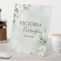 Elegant Blommigt Guld Grönt Professionell Business