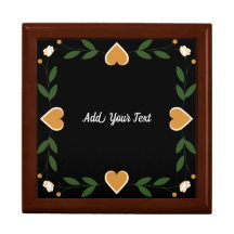 Elegant Blommigt, Guld Hearts & Black Anpassningsb