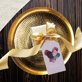 Elegant Blommigt Guld Lila Hydrangeas Bröllop Presentetikett