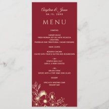 Elegant Blommigt Guld och Burgundy Bröllop