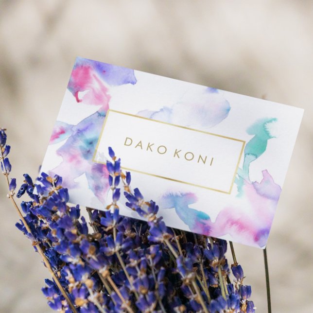 Elegant blommigt guld ram visitkort (Skapare uppladdad)