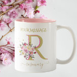Elegant Blommigt Guld Rosa Anpassningsbar Monogram Två-Tonad Mugg<br><div class="desc">Unik och häpnadsväckande - vacker blommigt mot en Monogram-anpassningsbar med två ton som inledning med personlig namn på grund. En vacker målad blomma med mjuk färg mot den vita bakgrunden med guld och rosa. Om du behöver designhjälp eller en speciell begäran skickar vi bara en chatta och vi gör det...</div>