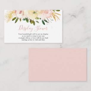 Elegant Blommigt Guld Rosa Visning Shower Tilläggskort