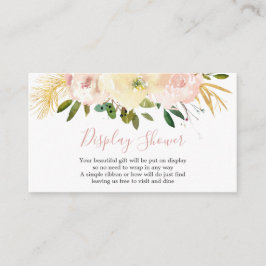 Elegant Blommigt Guld  Rosa Visning Shower Tilläggskort