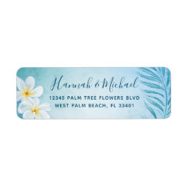 Elegant Blommigt Handflatan Träd Beach Returadress Returadress Etikett