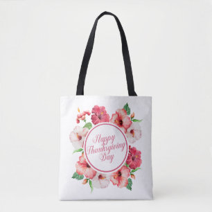 Elegant Blommigt Happy thanksgiving Teckenblock Tygkasse