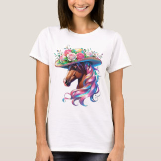 Elegant Blommigt Hat Design - Derby Day 2025 T Shirt