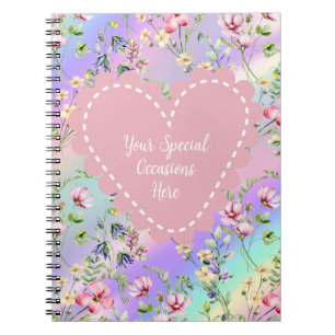 Elegant Blommigt Heart Ram: för varje Tillfälle Anteckningsbok