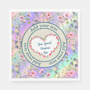 Elegant Blommigt Heart Ram: för varje Tillfälle Pappersservett