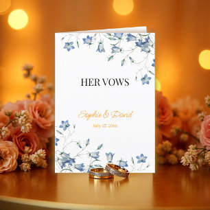 Elegant Blommigt hennes Vows Bröllop-kort Helgkort