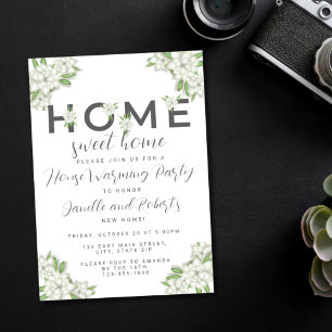 Elegant Blommigt Home Sweet Home House Warming Inbjudningar