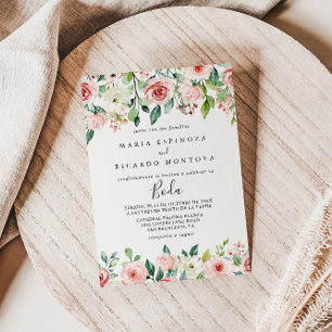 Elegant Blommigt hösten Spanien Bröllop Inbjudningar