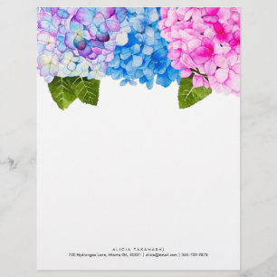 Elegant Blommigt Hydrangeas Lägg till kontakt med Brevhuvud