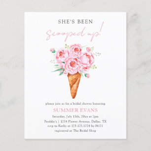 Elegant Blommigt Ice Cream Inbjudningskort för möh Flygblad