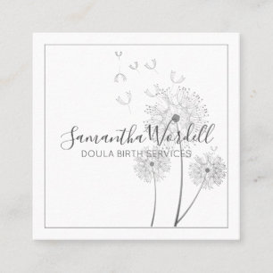 Elegant Blommigt Illustration Doula eller Midfru Fyrkantigt Visitkort
