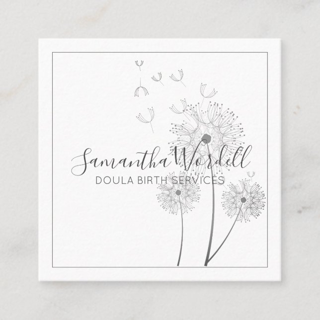 Elegant Blommigt Illustration Doula eller Midfru Fyrkantigt Visitkort (Framsida)